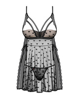 Nuisette babydoll transparente noire