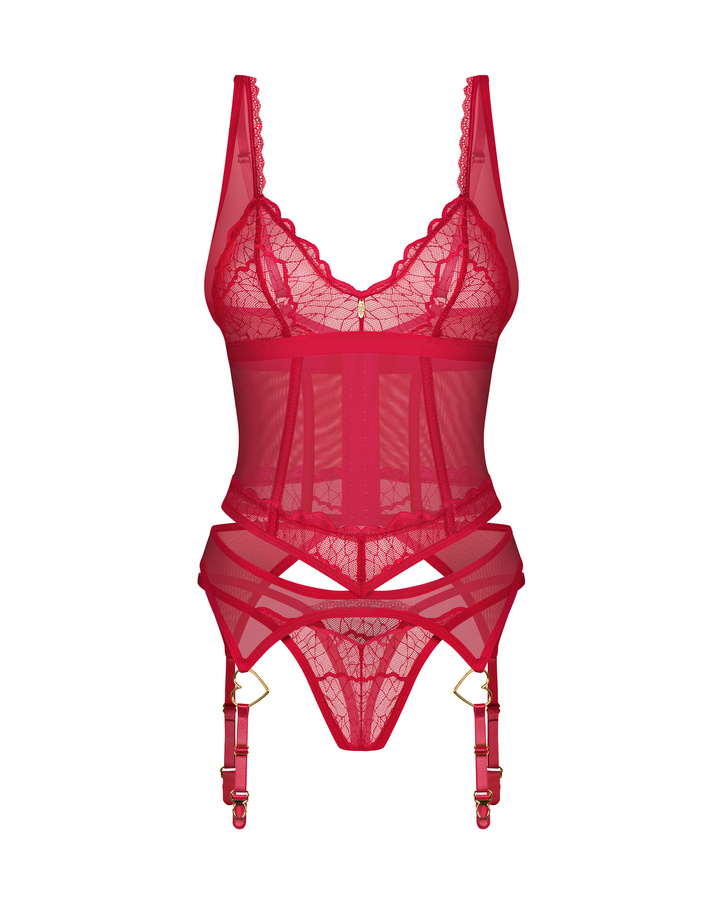 Corset rouge et string