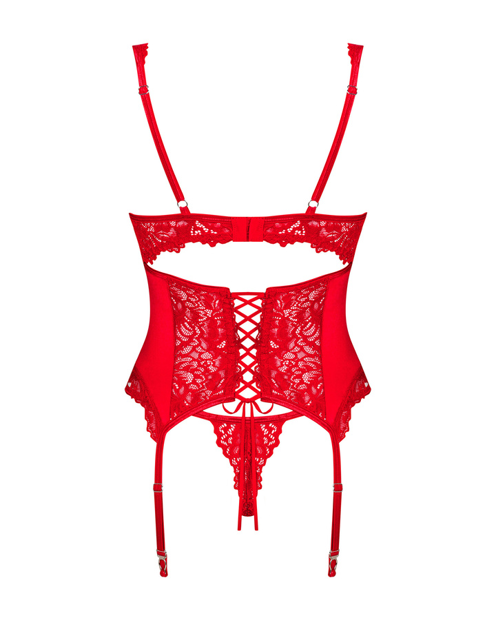 Corset rouge en dentelle