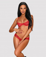 Soutien-gorge et string rouges ouvert