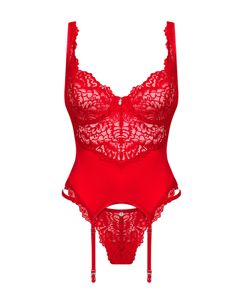 Corset rouge en dentelle