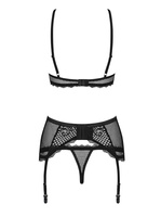 Ensemble sexy noir avec porte-jarretelles