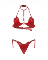 Ensemble : soutien-gorge avec harnais et string