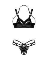 Ensemble de lingerie : soutien-gorge ouvert et string ouvert