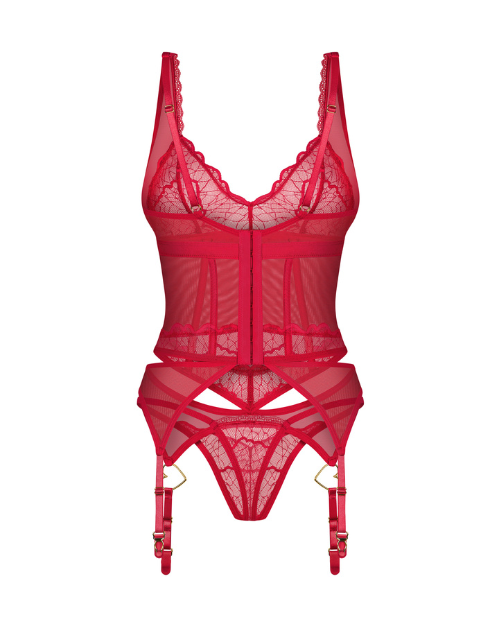 Corset rouge et string