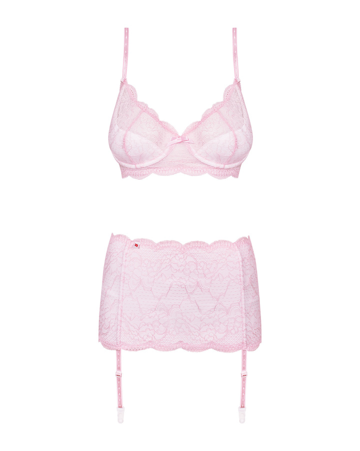 Ensemble rose avec porte-jarretelles 