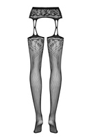 Bas noirs et porte-jarretelles en un