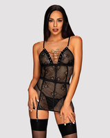 Nuisette avec jarretelles amovibles et string