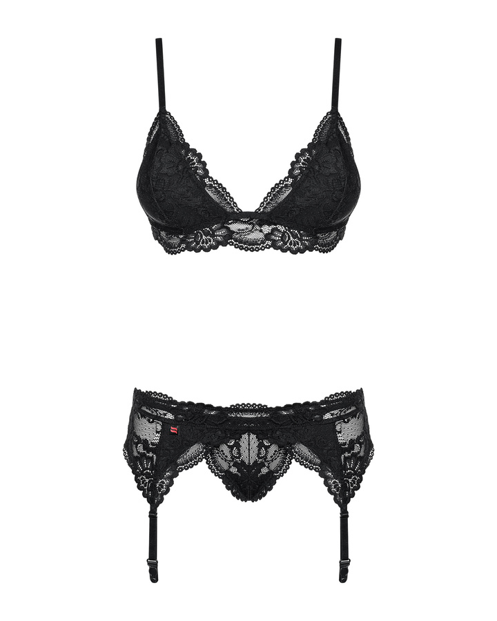 Ensemble en dentelle avec porte-jarretelles