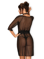 Peignoir noir et tour de cou en dentelle