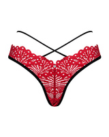 String rouge en dentelle