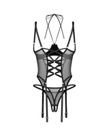 Corset avec cravate style dos nu & string ouvert