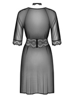 Peignoir noir et tour de cou en dentelle