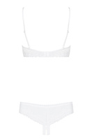 Demi-soutien-gorge et string rouge avec entrejambe ouvert