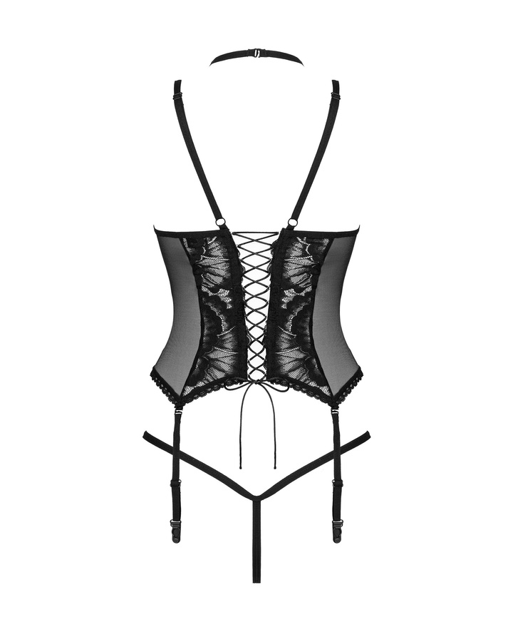 Alessya Corset et string noir