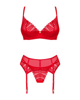 Ensemble rouge avec porte jarretelle
