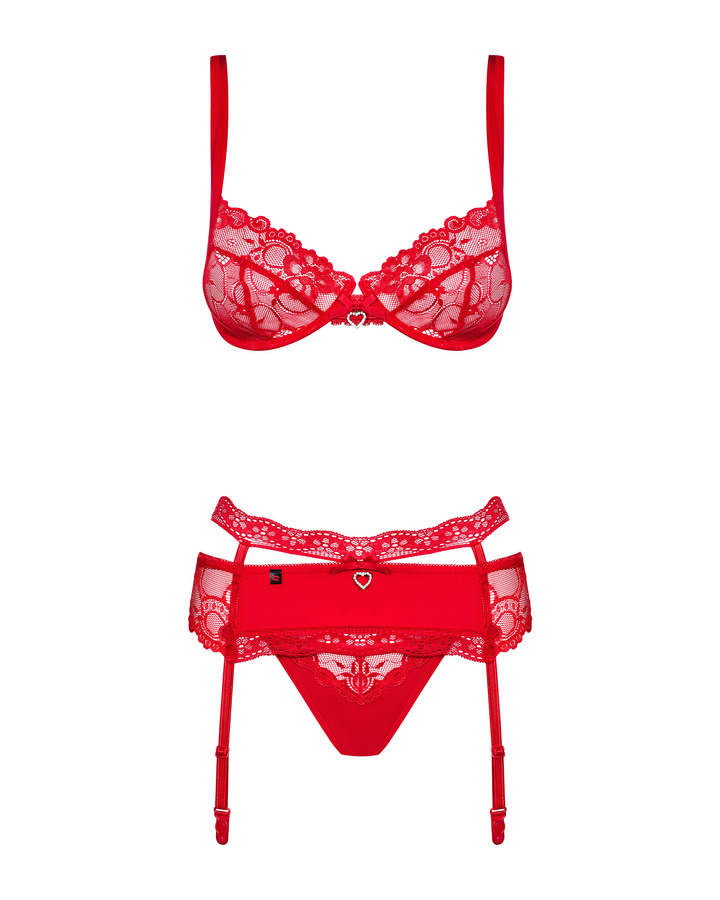 Ensemble sexy : soutien-gorge, porte-jarretelles, string