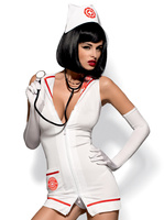 Costume 4 piĂ¨ces d'infirmiere et stethoscope