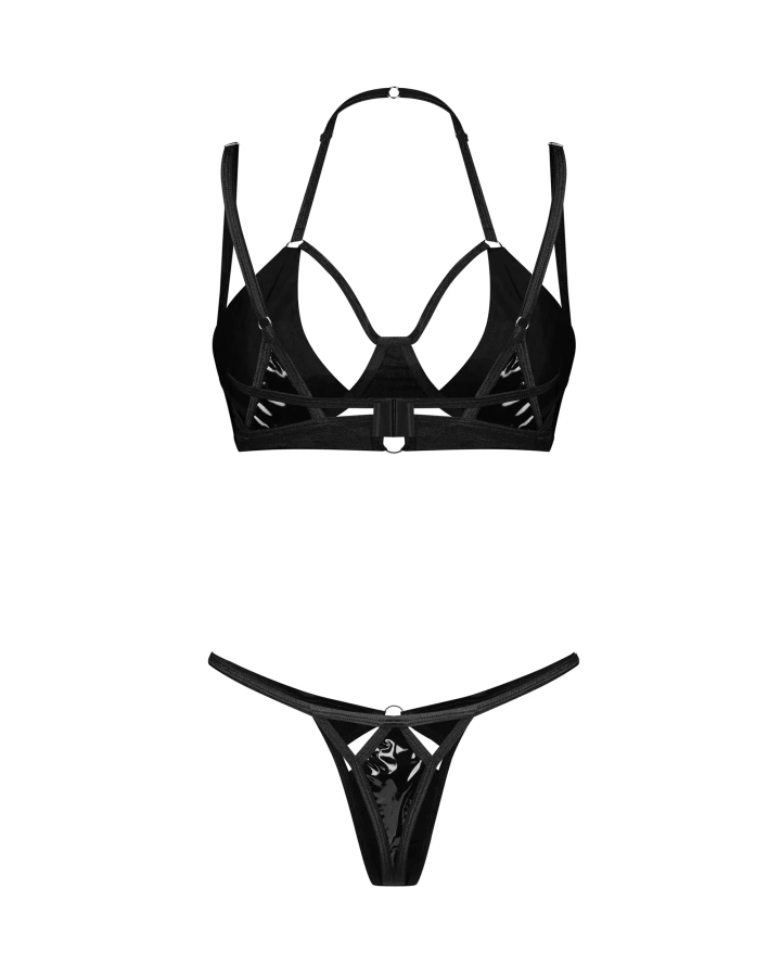 Ensemble noir : soutien-gorge à armatures et string