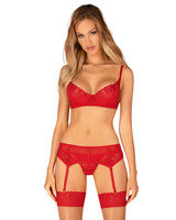 Ensemble rouge avec porte jarretelle