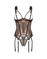 Corset avec coupe scintillante et string ouvert