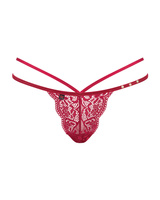 String rouge en dentelle