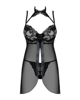 Nuisette avec un tour de cou en dentelle