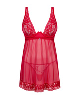 Lacelove babydoll et String - Rouge