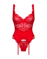 Corset rouge en dentelle