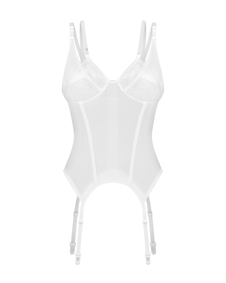 Corset blanc avec jarretelles