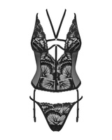 Alessya Corset et string noir