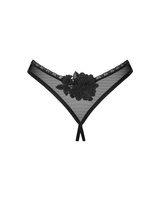 String noir avec entrejambe ouvert